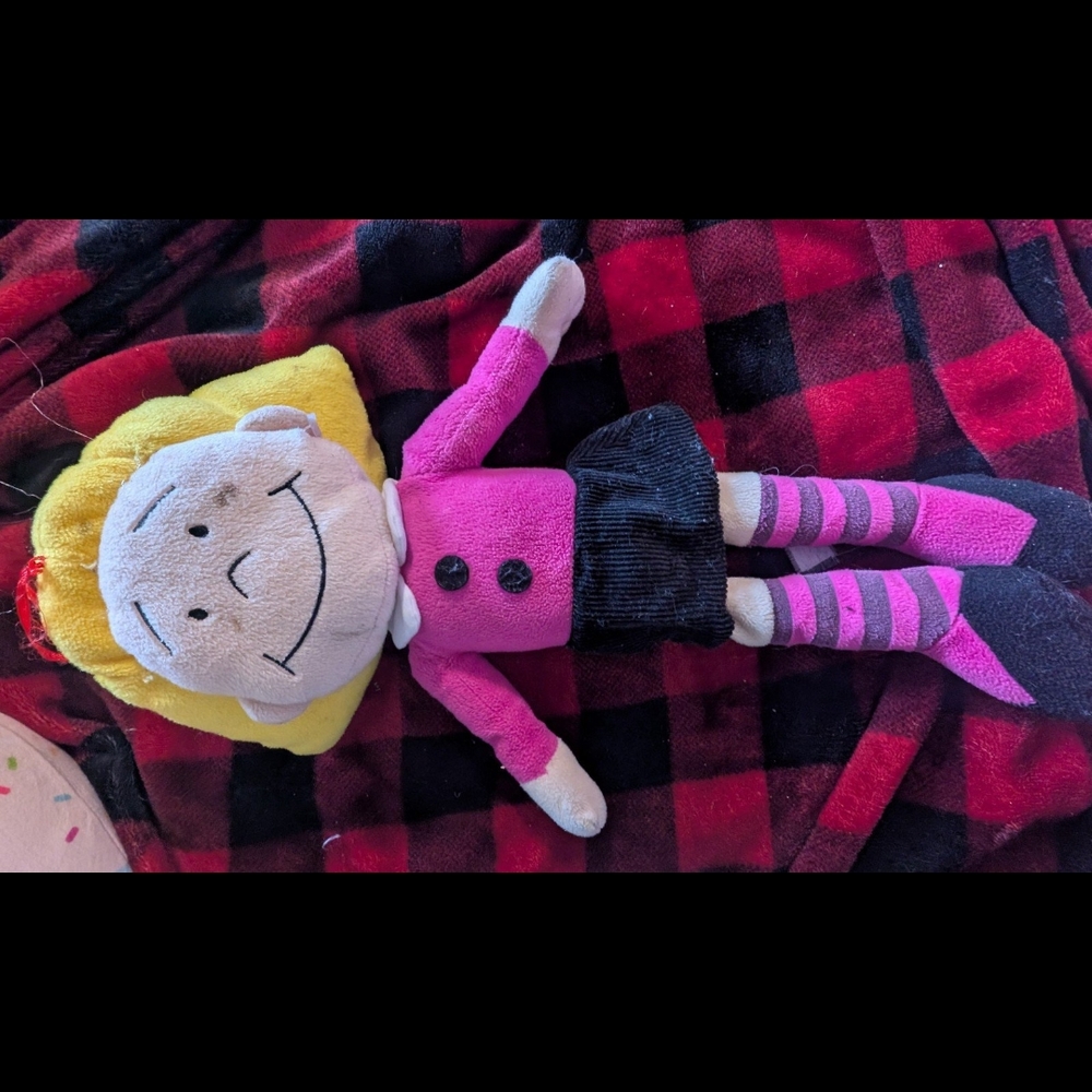 Pink and Black Plush Doll